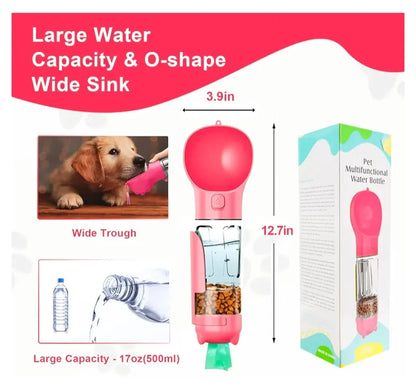 Ultimate 5-in-1 Portable Pet Bottle + FREE 6-Pack of Roll Bags ! Yay Pets